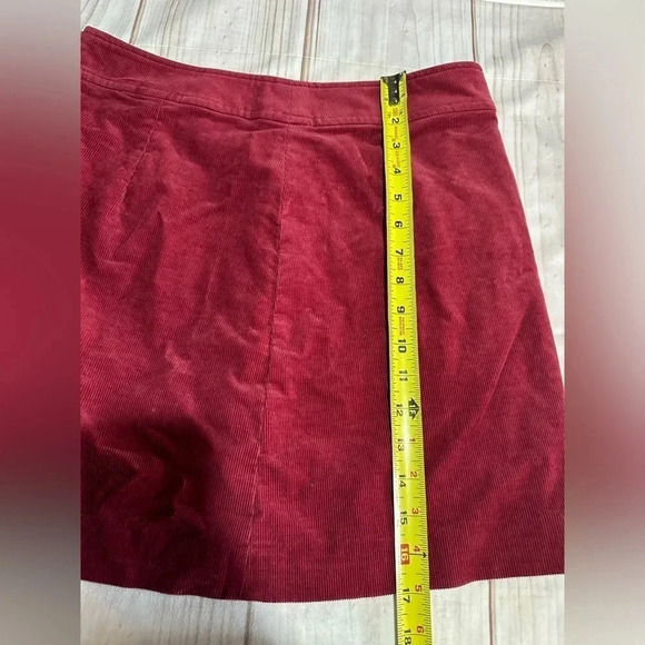 J Crew Mercantile Women's Mini Skirt Corduroy Burgundy Size 6 - Picture 3 of 8